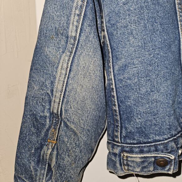 Levi's Vtg Jean Jacket Sherpa Lined Made In USA 40R Denim Jacket - Picture 9 of 11